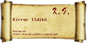 Kirrer Ildikó névjegykártya